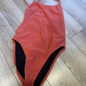 Jolyn Clothing Black and Orange Swimsuit